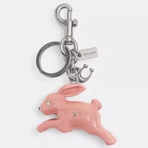 NWT COACH BUNNY BAG CHARM/ METAL and CRYSTAL